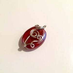 Red swirl glass pendant